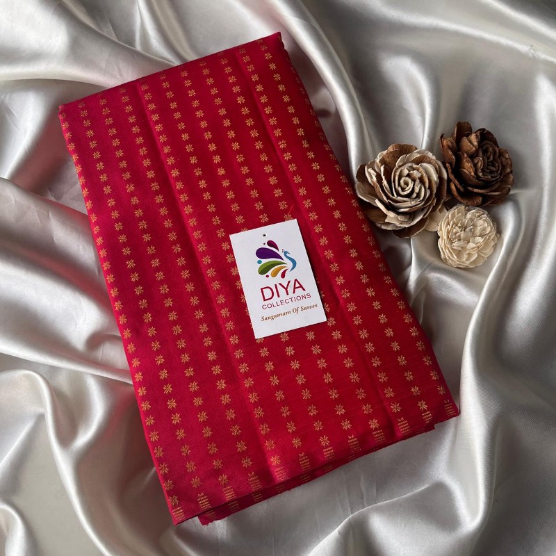 RED PURE PATTU FABRIC |DF006